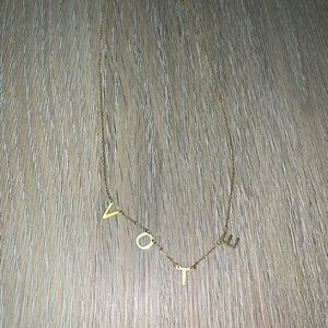 gold letter necklace